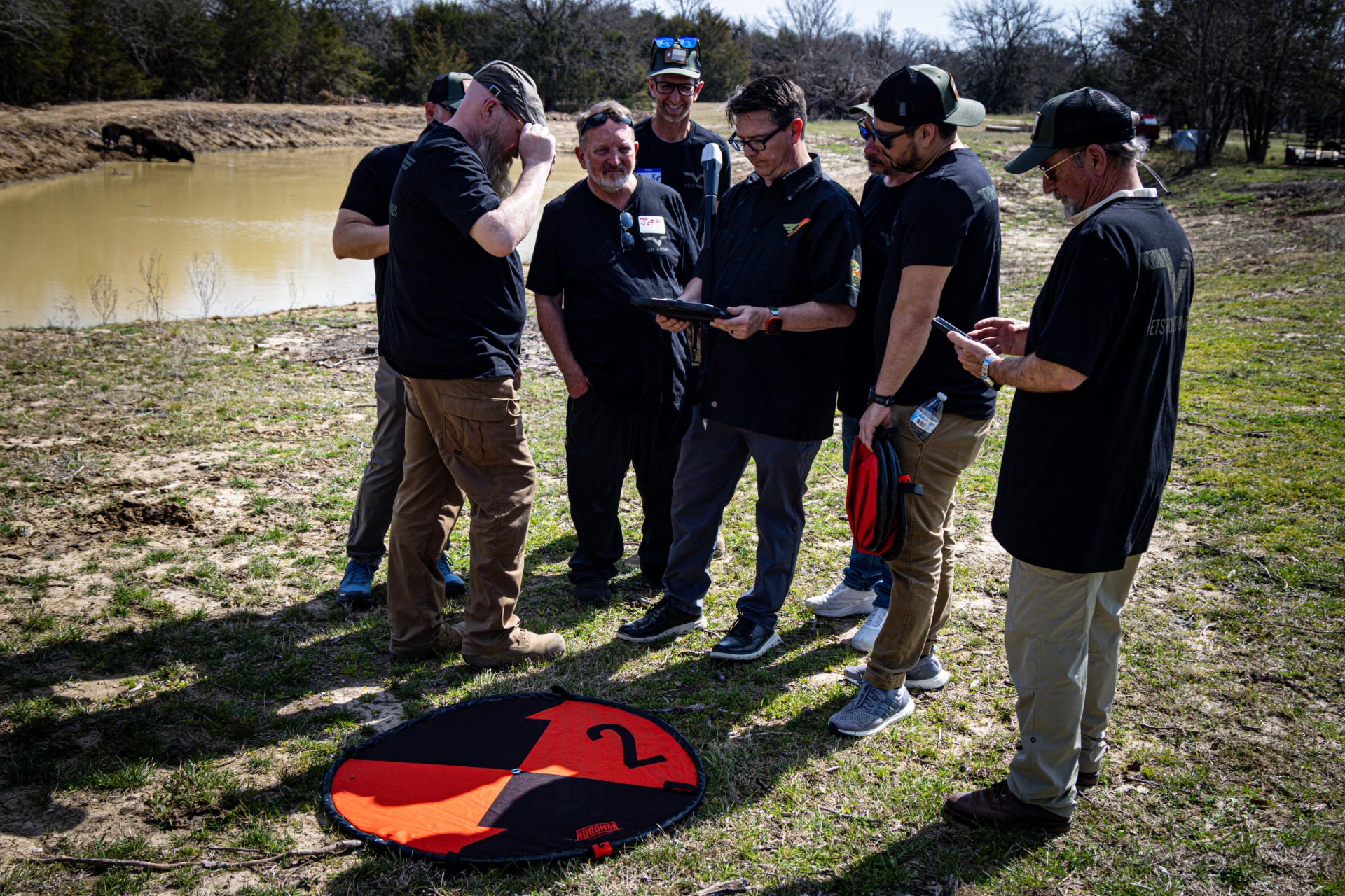 V2D veteran trainees with drones at a training event